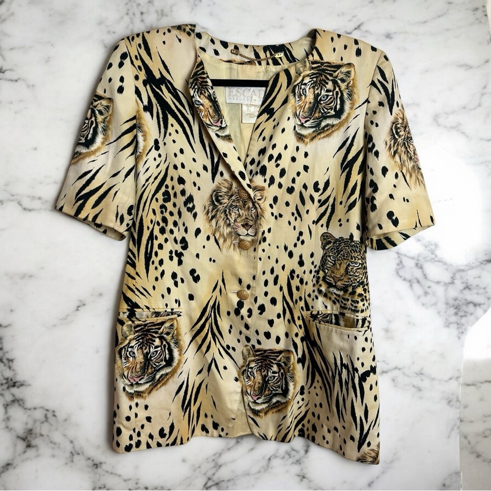 Vintage Escada Margaretha Ley Animal Print Blazer